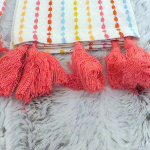 Multicolor Woven Hand Towels Boho Set Of 2 New - Picture 4 of 6